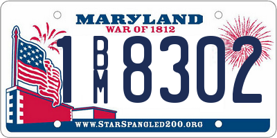 MD license plate 1BM8302