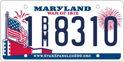 MD license plate 1BM8310