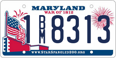 MD license plate 1BM8313