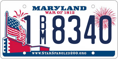 MD license plate 1BM8340