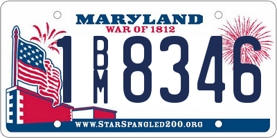 MD license plate 1BM8346