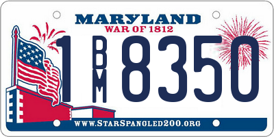 MD license plate 1BM8350