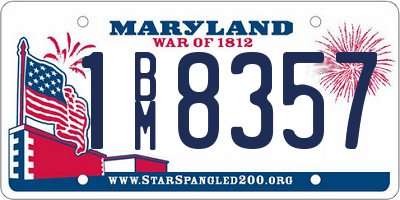 MD license plate 1BM8357