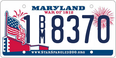 MD license plate 1BM8370