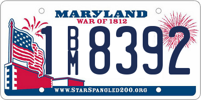 MD license plate 1BM8392