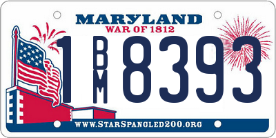 MD license plate 1BM8393