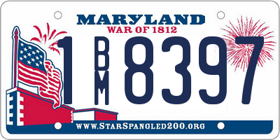 MD license plate 1BM8397