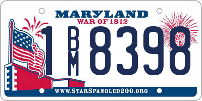 MD license plate 1BM8398