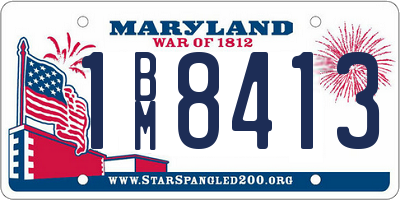 MD license plate 1BM8413