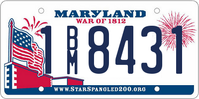 MD license plate 1BM8431