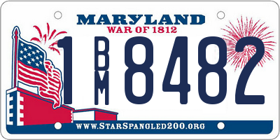 MD license plate 1BM8482