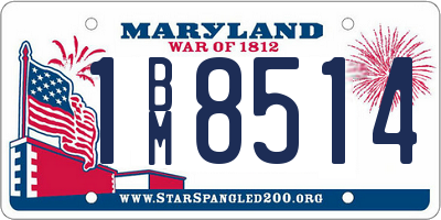MD license plate 1BM8514