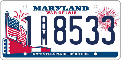 MD license plate 1BM8533