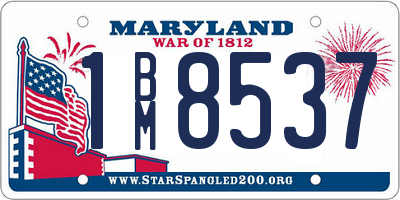 MD license plate 1BM8537