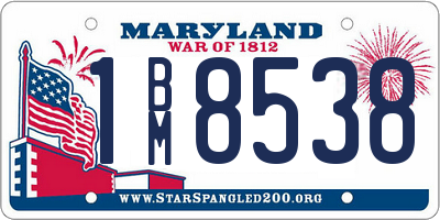 MD license plate 1BM8538