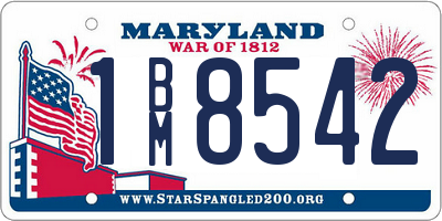 MD license plate 1BM8542