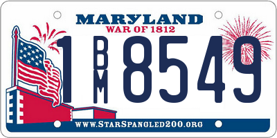 MD license plate 1BM8549