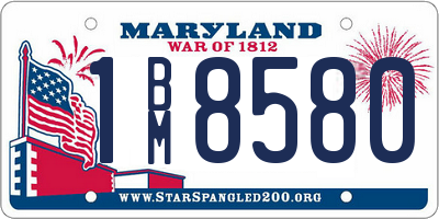 MD license plate 1BM8580