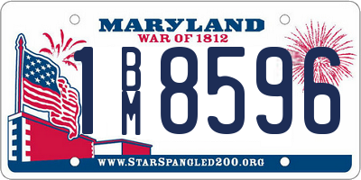 MD license plate 1BM8596