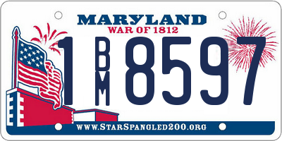 MD license plate 1BM8597