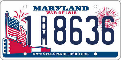 MD license plate 1BM8636