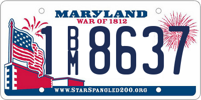MD license plate 1BM8637