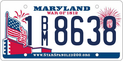 MD license plate 1BM8638