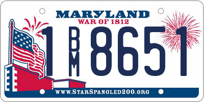MD license plate 1BM8651