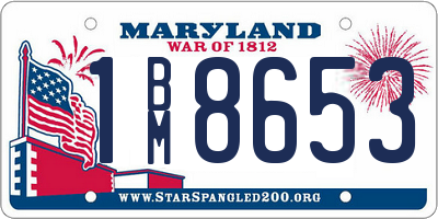 MD license plate 1BM8653