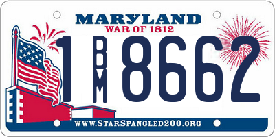 MD license plate 1BM8662