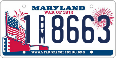MD license plate 1BM8663