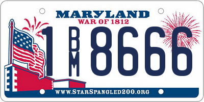 MD license plate 1BM8666