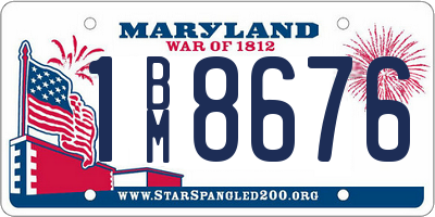 MD license plate 1BM8676