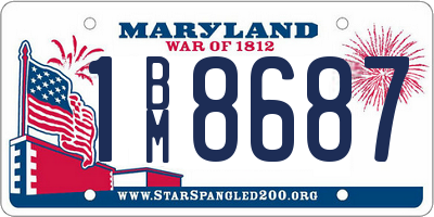MD license plate 1BM8687
