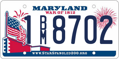 MD license plate 1BM8702