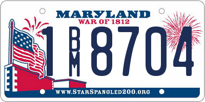 MD license plate 1BM8704