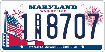 MD license plate 1BM8707