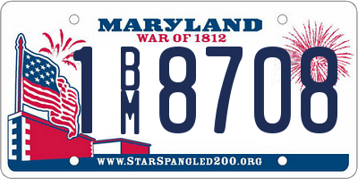 MD license plate 1BM8708