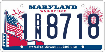 MD license plate 1BM8718