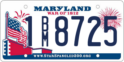 MD license plate 1BM8725