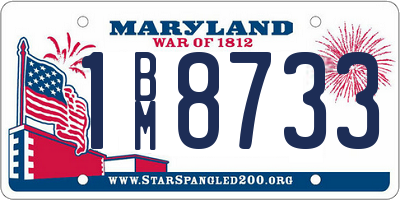 MD license plate 1BM8733