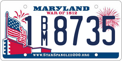 MD license plate 1BM8735