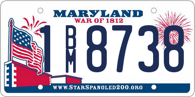 MD license plate 1BM8738