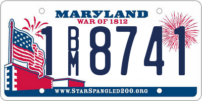 MD license plate 1BM8741