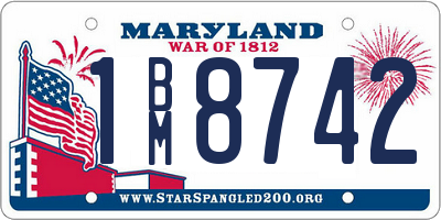 MD license plate 1BM8742