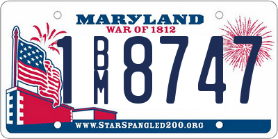 MD license plate 1BM8747