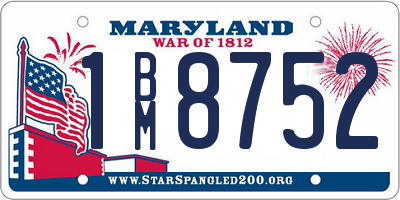 MD license plate 1BM8752