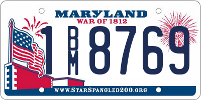 MD license plate 1BM8769