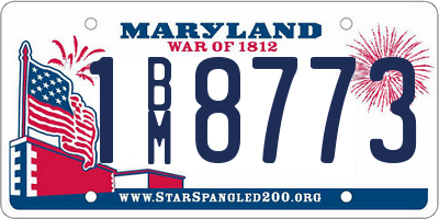 MD license plate 1BM8773