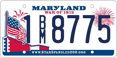 MD license plate 1BM8775